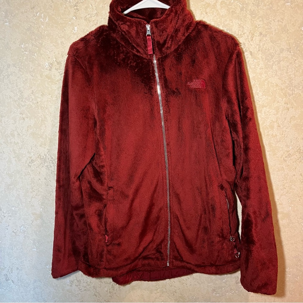 The North Face Red Teddy Jacket Plush Fleece High Collar